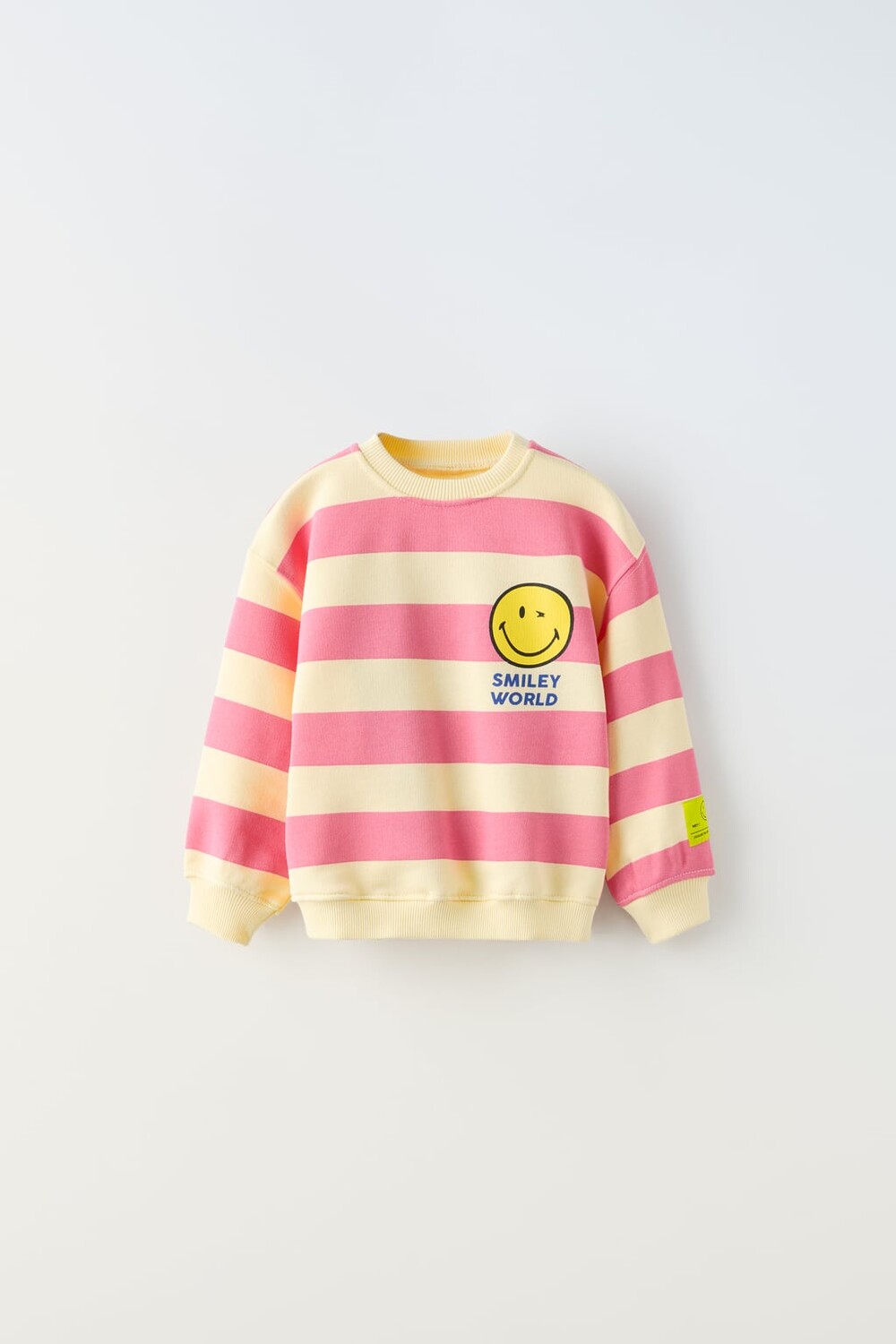 

Свитшот smileyworld happy collection в полоску ZARA, фуксия