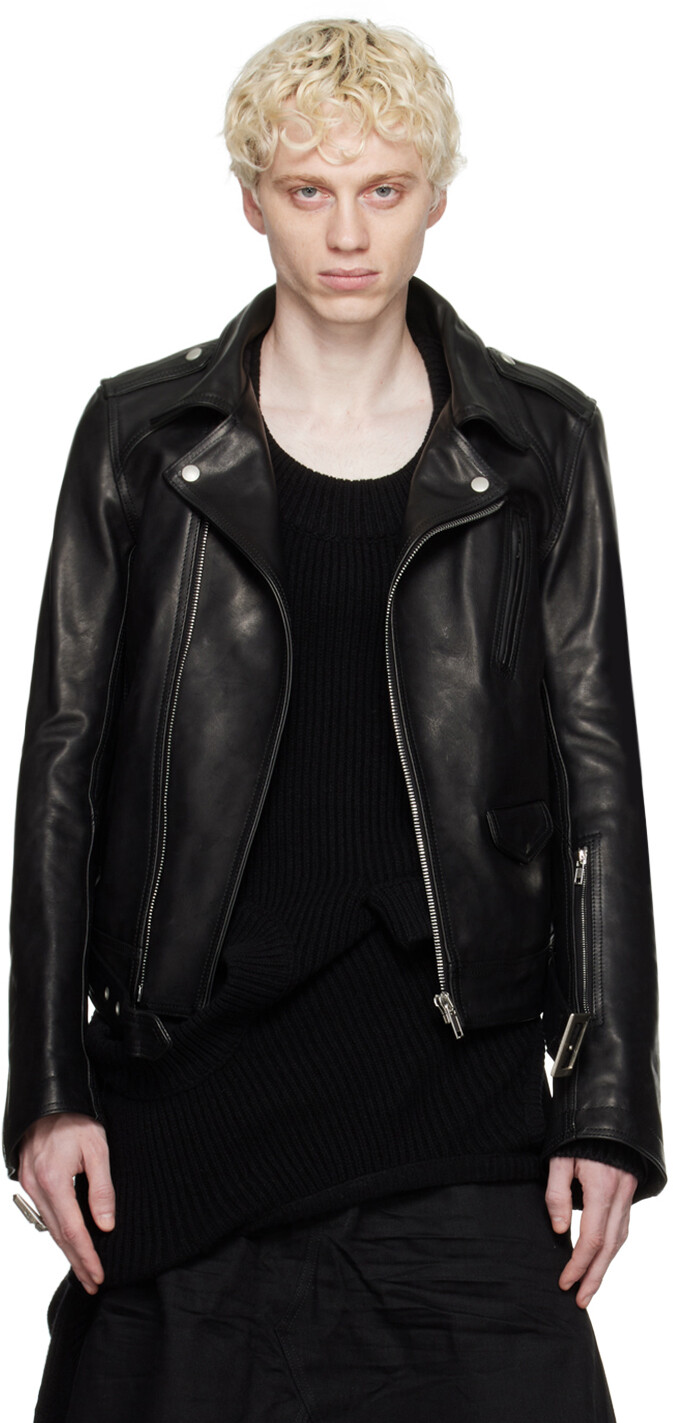 

Черная кожаная куртка Luke Stooges Rick Owens DRKSHDW, Черный