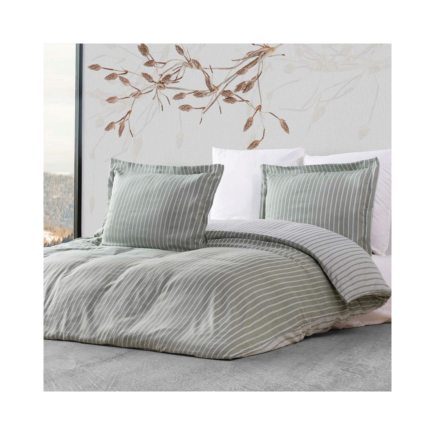 Комплект постельного белья Maxstyle в полоску цвета хаки с бамбуком кроссовки kinetix finneas pu haki