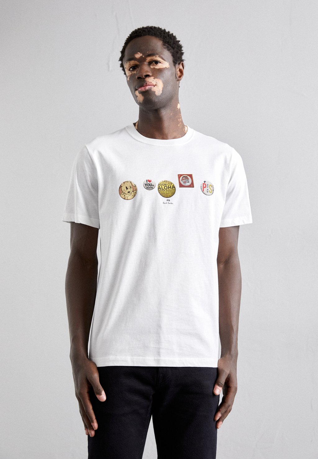 Футболка с принтом Mens Badges PS Paul Smith, цвет whites