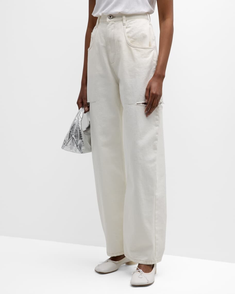 

Широкие джинсовые брюки с прорезными деталями Maison Margiela