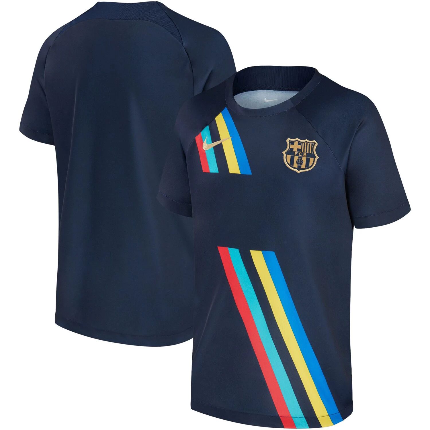 цена Мужская футболка Navy Barcelona 2022/23, выездная предматчевая футболка Nike