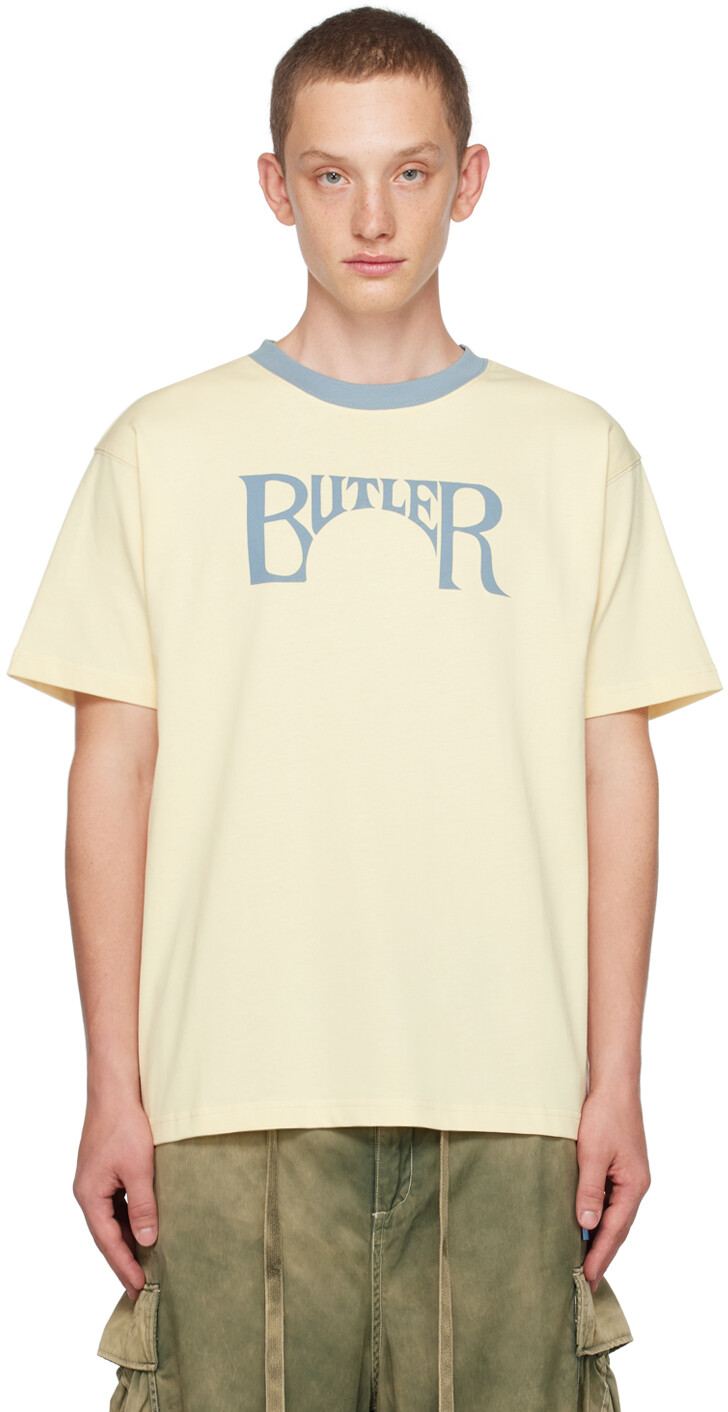 

Бежевая футболка с принтом BUTLER SVC, Бежевый