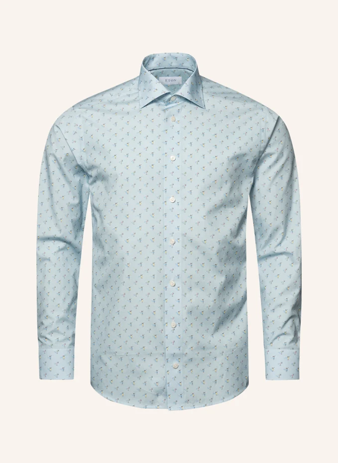 цена Рубашка узкого кроя из поплина Eton, синий