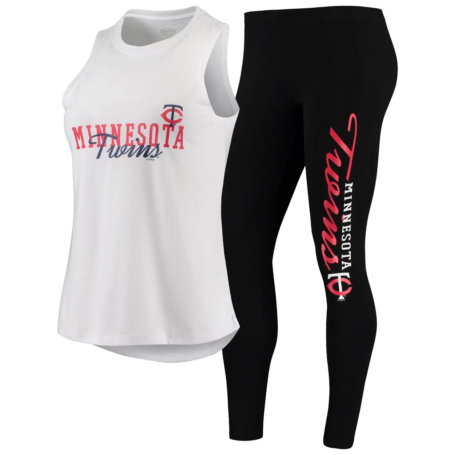 

Женский комплект из топа и леггинсов Concepts Sport белого/черного цвета Minnesota Twins Sonata