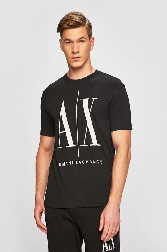 

Хлопковая футболка Armani Exchange, черный