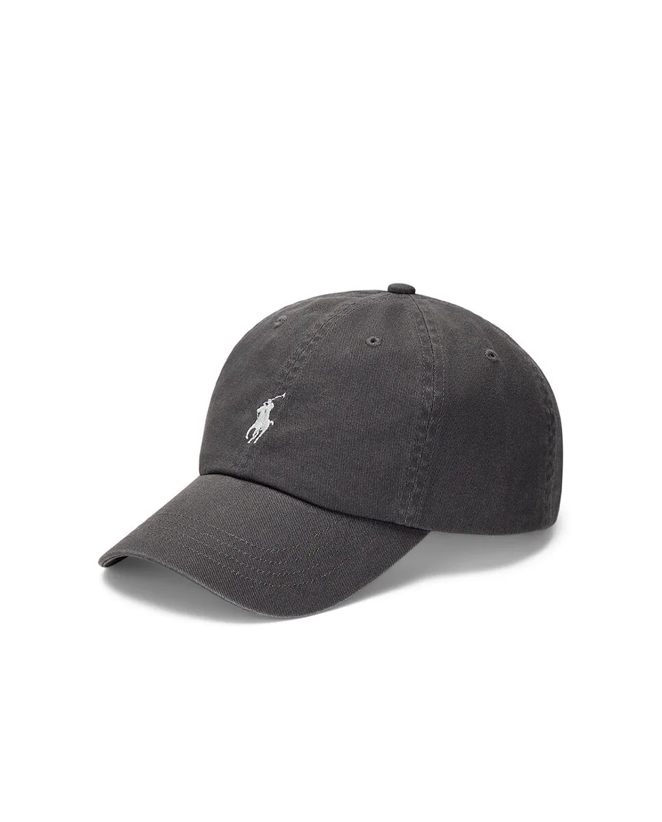 

Мужская кепка из хлопка с вышитой лошадью Polo Ralph Lauren, темно-серый