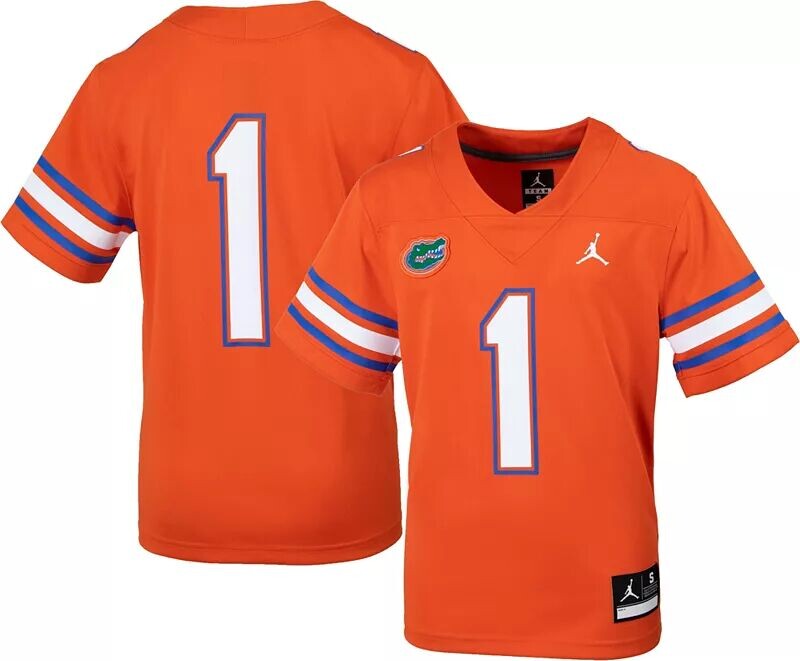 

Jordan Youth Florida Gators #1 Оранжевая футбольная майка неприкасаемых