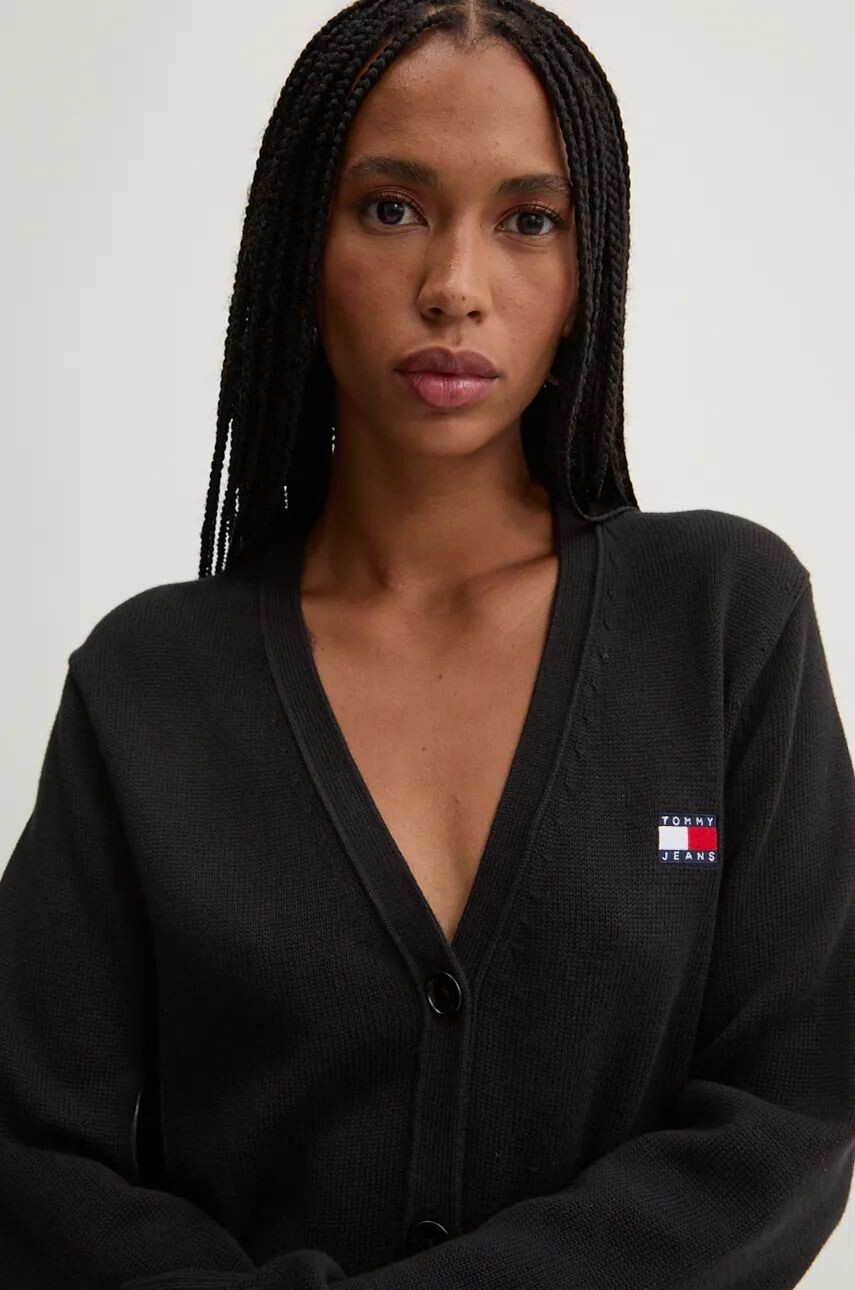

Хлопковый кардиган Tommy Jeans, черный