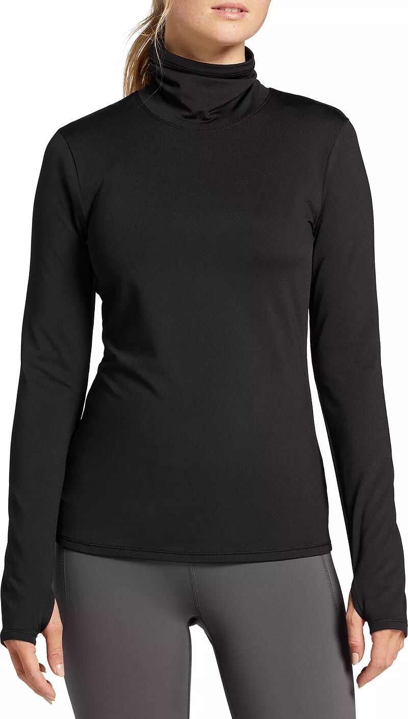 Женская компрессионная рубашка с высоким воротником Dsg для холодной погоды, черный