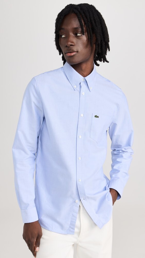 

Рубашка Lacoste Slim Fit Stretch Cotton Poplin, синий