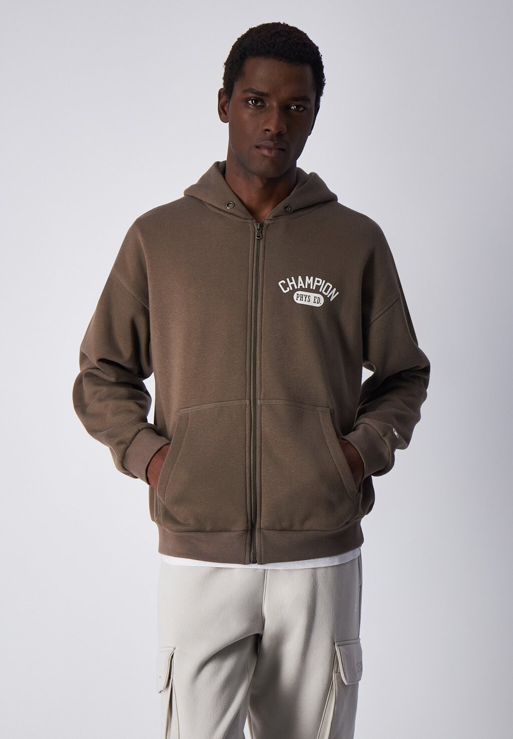 

Толстовка на молнии Athletics Hooded Full Zip Champion, цвет light brown