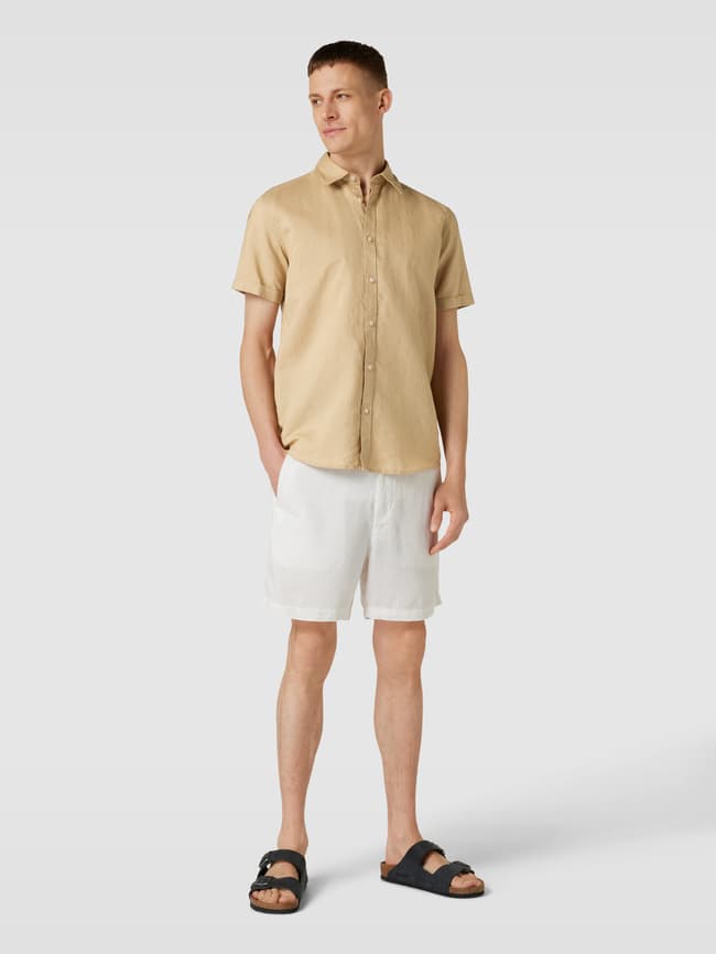 Повседневная рубашка стандартного кроя с короткими рукавами Esprit, бежевый повседневная рубашка стандартного кроя с короткими рукавами tom tailor коричневый