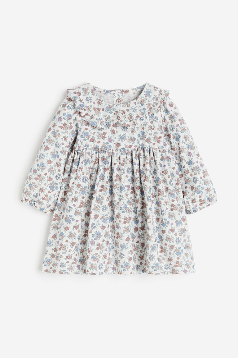 

Хлопковое платье с воротником H&M, белый