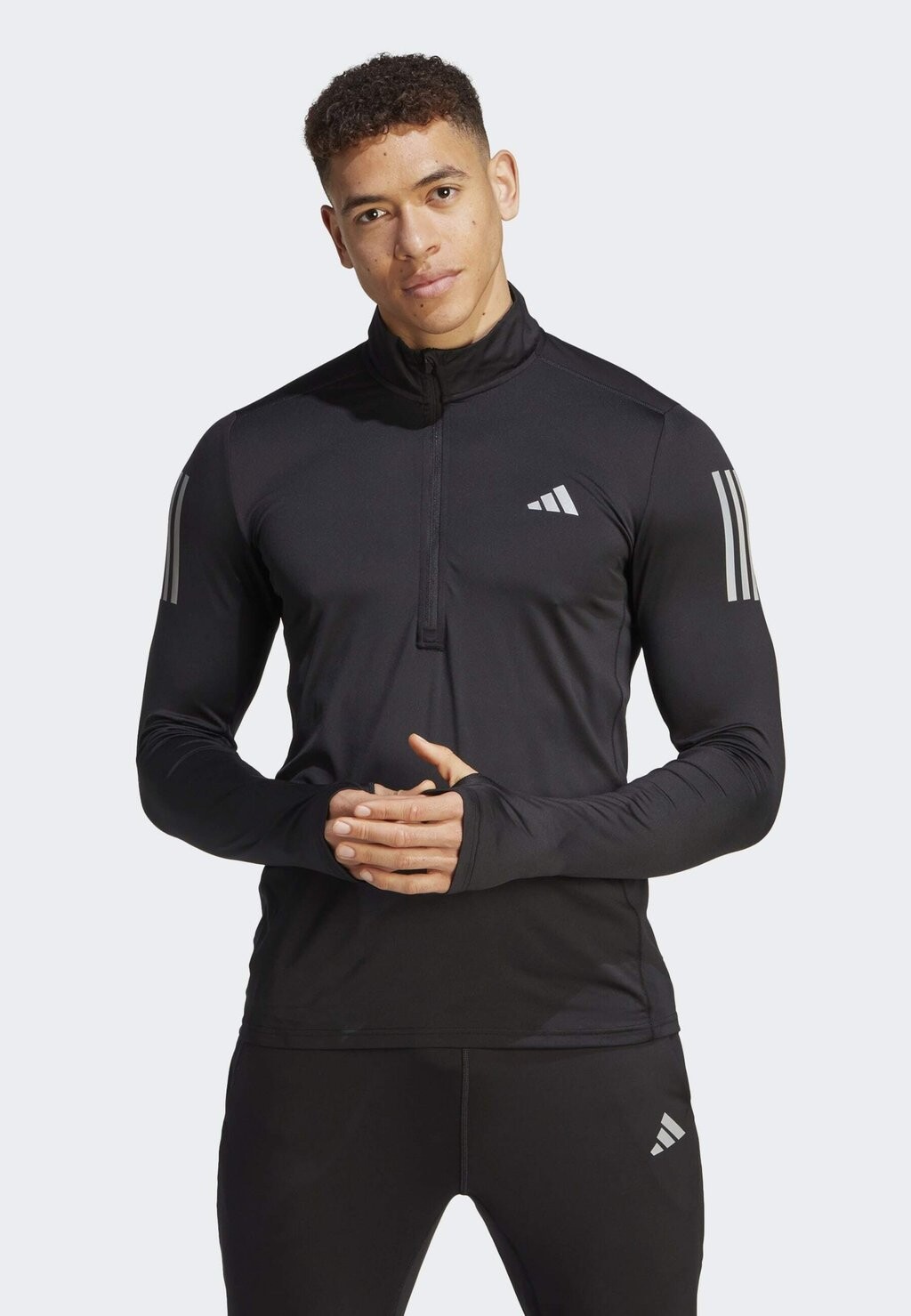 

Футболка с длинным рукавом Own The Run Quarter Zip Adidas, черный