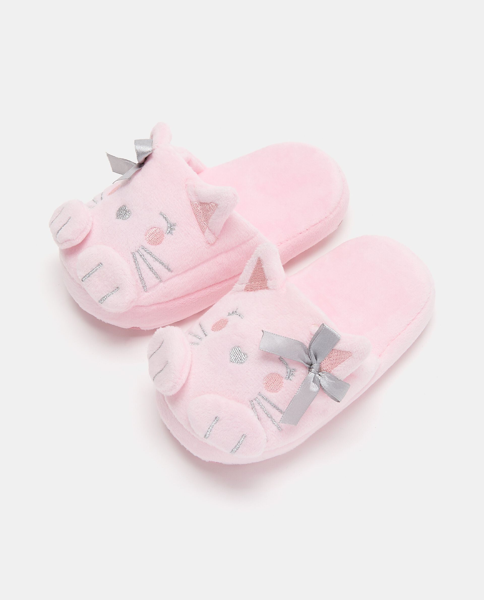 Открытые тапочки в форме кошки для новорожденных., пудрово-розовый
