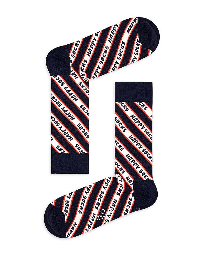 

Носки с круглым вырезом в полоску с логотипом Happy Socks