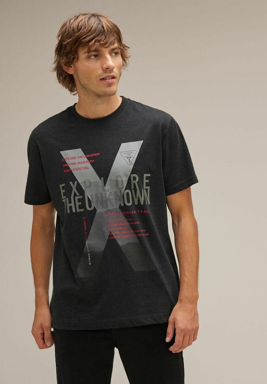 

Футболка с принтом MIT FRONTPRINT Street One MEN, цвет grau
