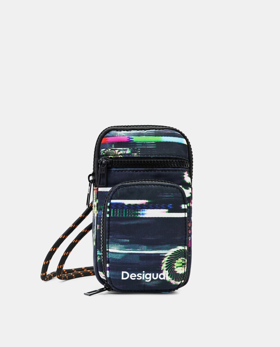 

Черная сумка для мобильного телефона с разноцветным принтом Desigual, черный