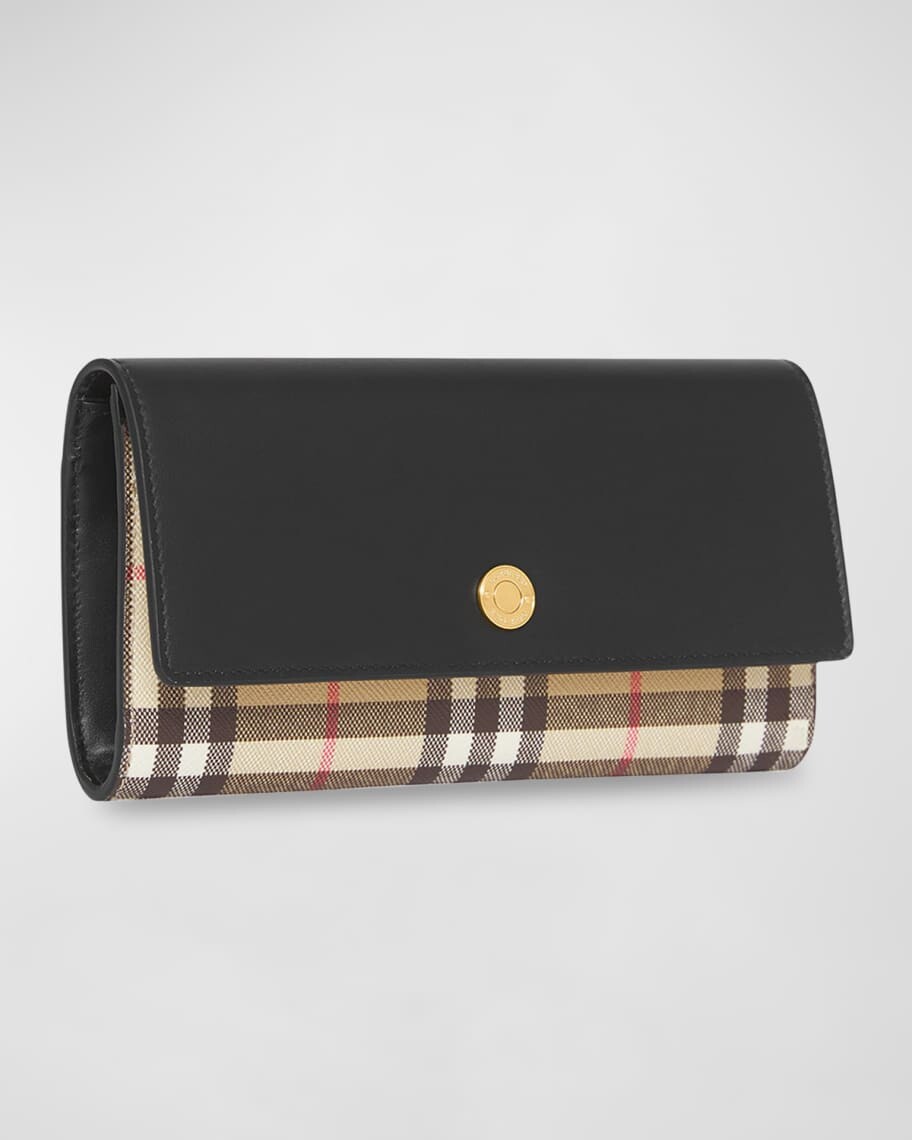 

Винтажный бумажник в клетку Halton Continental с клапаном Burberry