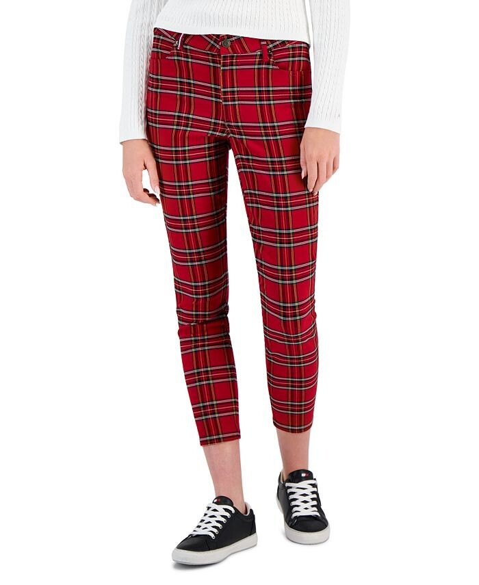 

Женские брюки Tribeca в клетку тартан до щиколотки Tommy Hilfiger, мультиколор