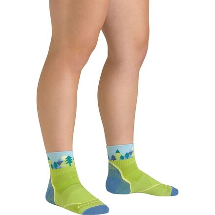 цена Легкие носки Quest 1/4 + подушечки — детские Darn Tough, зеленый