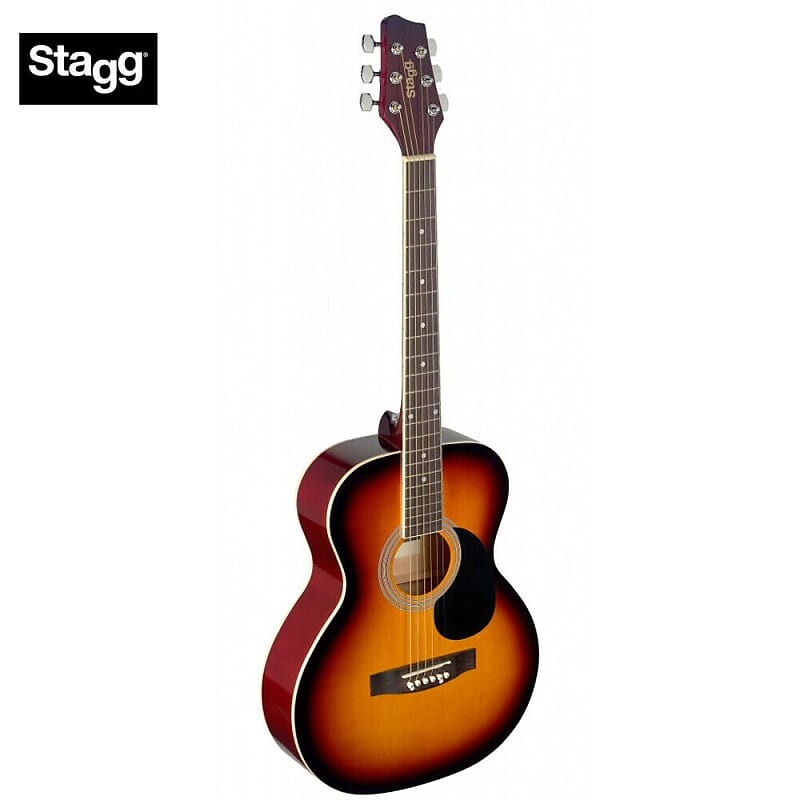 Акустическая гитара Stagg SA20A SNB Auditorium 4/4 Size Basswood Top & Back/Sides Nato Neck 6-String Acoustic Guitar акустическая гитара stagg sa20a snb auditorium 4 4 size basswood top