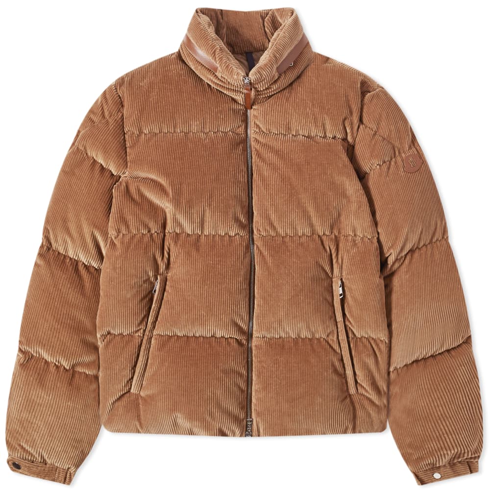 Moncler Вельветовая стеганая куртка, коричневый