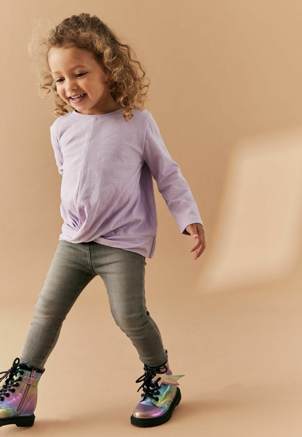

Футболка с длинным рукавом Twist Front Regular Fit Next, фиолетовый