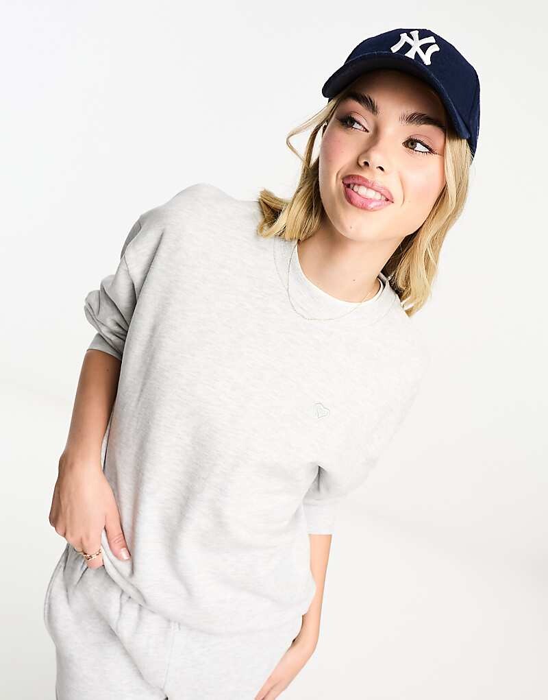 

Miss Selfridge – толстовка оверсайз серого меланжевого цвета, часть комплекта