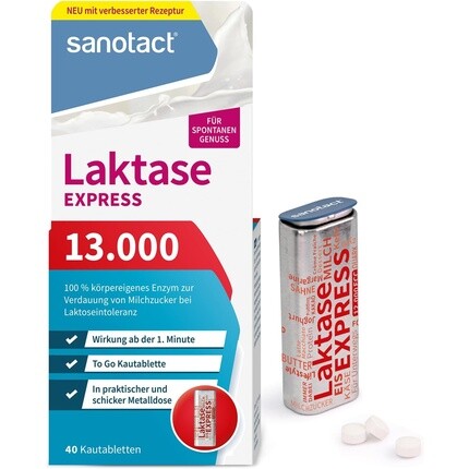 

Sanotact Lactase 13 000 EXPRESS 40 таблеток с лактозой, Серый
