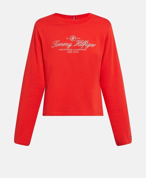 

Топ с длинными рукавами Tommy Hilfiger, светло-красный