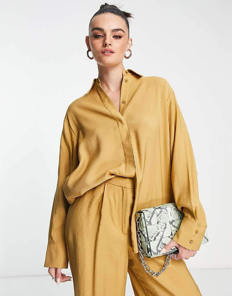 

Карамельная рубашка оверсайз с напуском ASOS EDITION