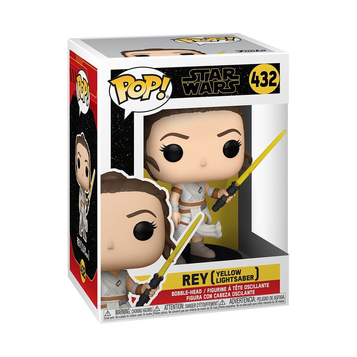 

Фанко Поп! Bobble-Head — Рей (Жёлтый световой меч) — Star Wars #432 Funko