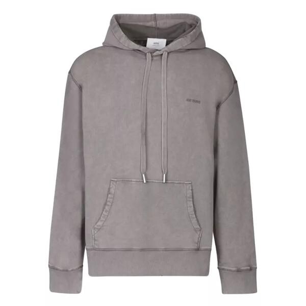 

Футболка cotton hoodie Ami Paris, серый