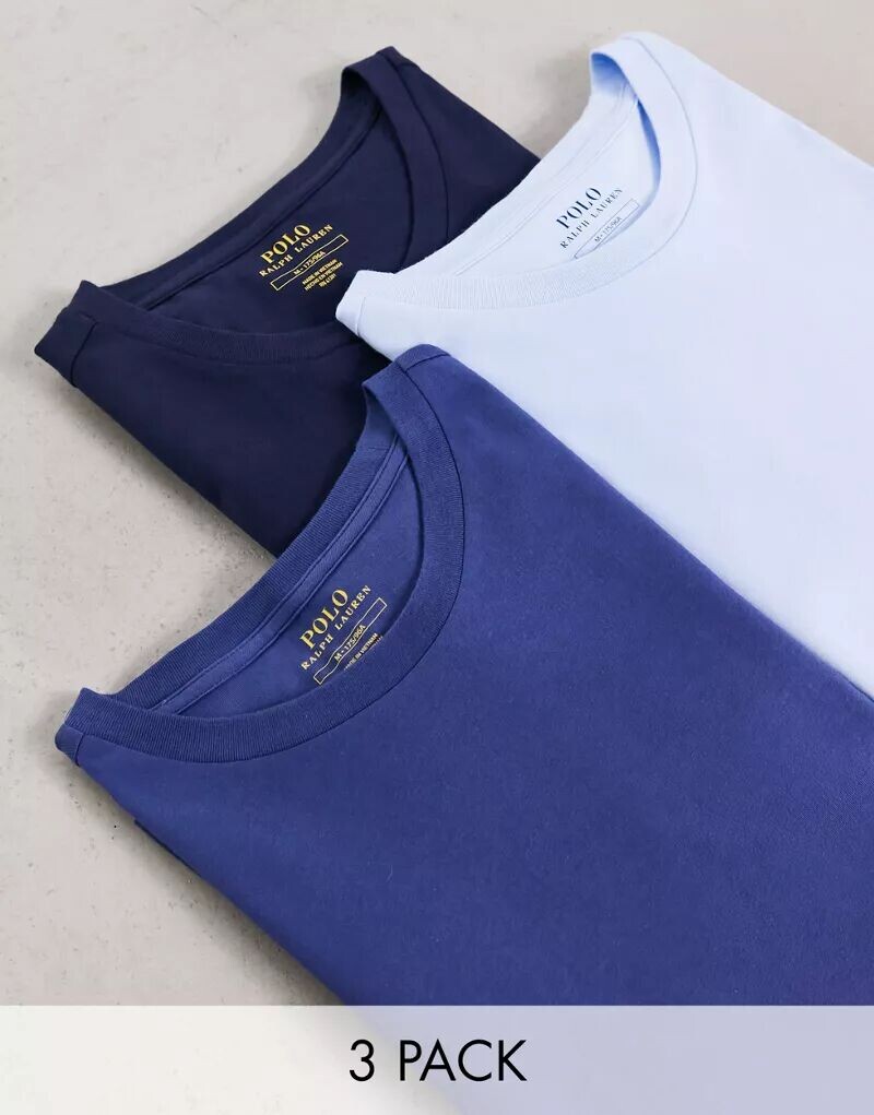 

Комплект из 3 футболок Lounge Polo Ralph Lauren синего и темно-синего цвета