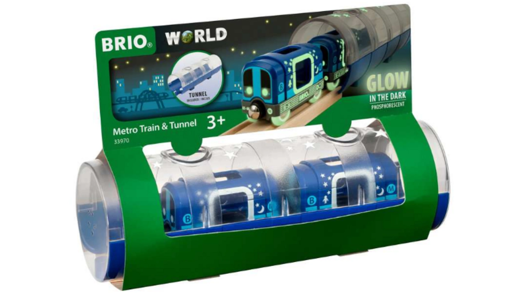 Поезд Brio Tunnel Box Subway Светится в темноте
