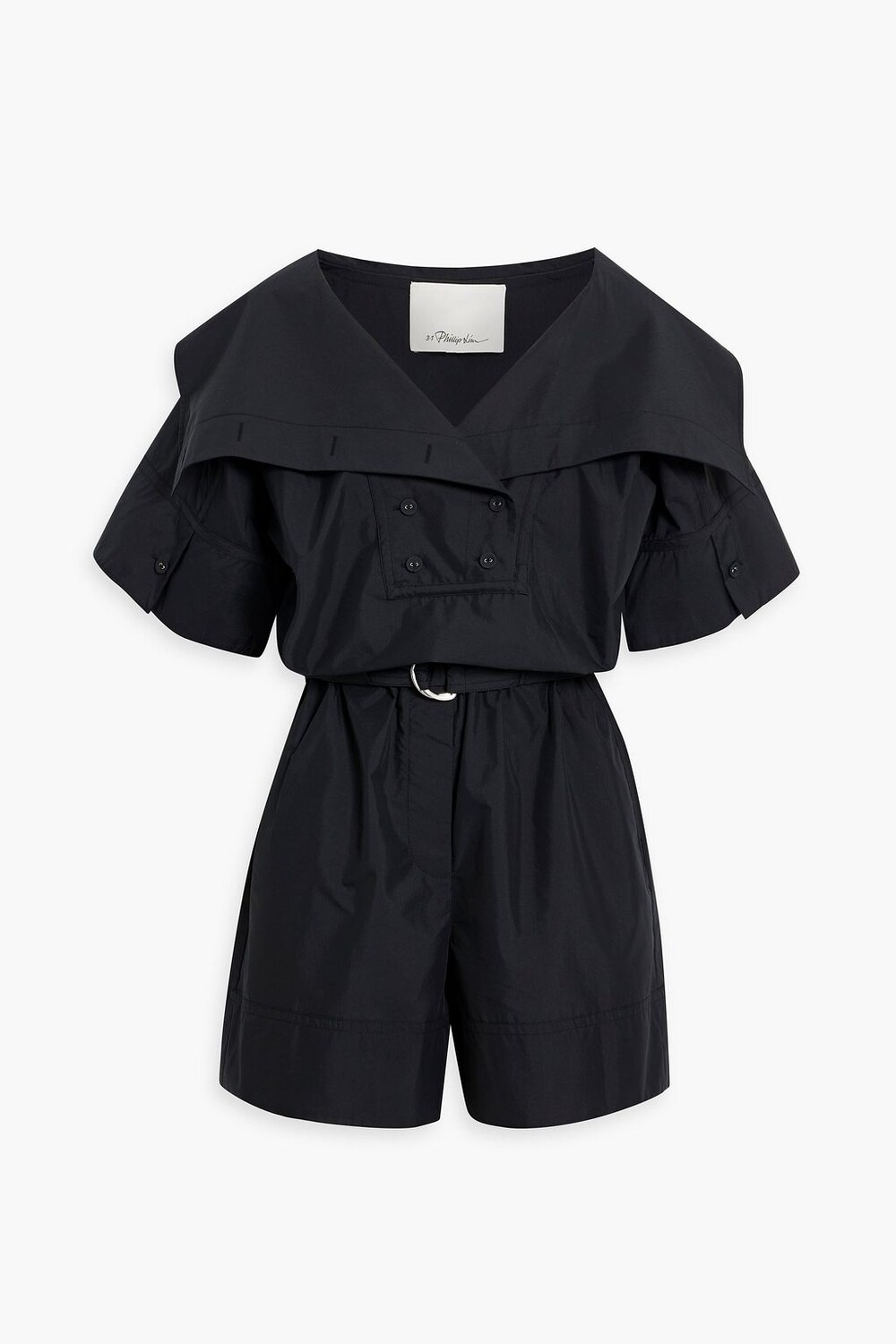 

Комбинезон из хлопкового поплина с поясом 3.1 PHILLIP LIM, черный