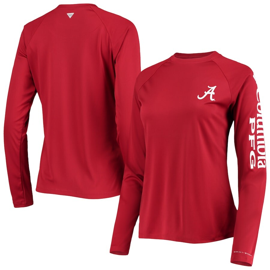 

Футболка с длинным рукавом Columbia Alabama Crimson Tide, малиновый