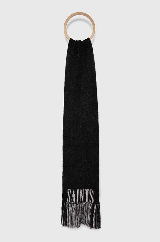 Шерстяной шарф AllSaints, черный