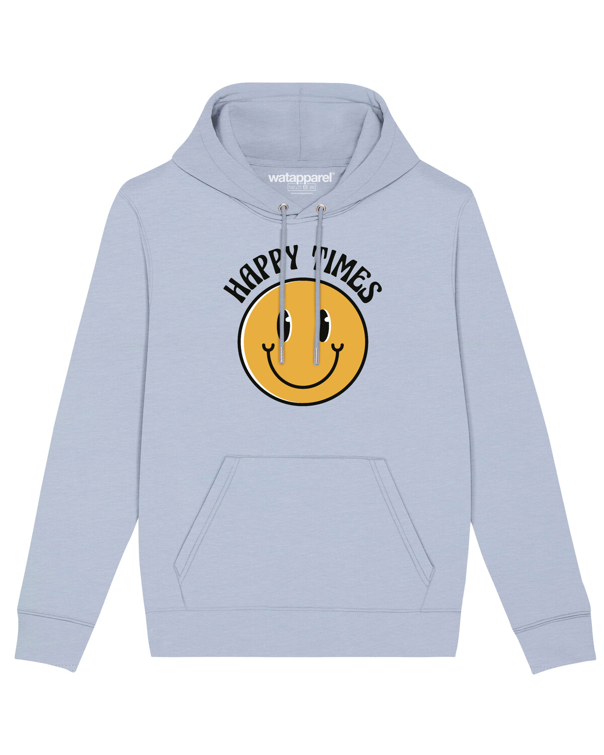

Толстовка wat Apparel Happy times smiley emoji, цвет Serene Blue