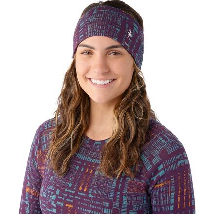 

Двусторонняя повязка на голову Merino 250 Smartwool, цвет Purple Iris Digi Plaid