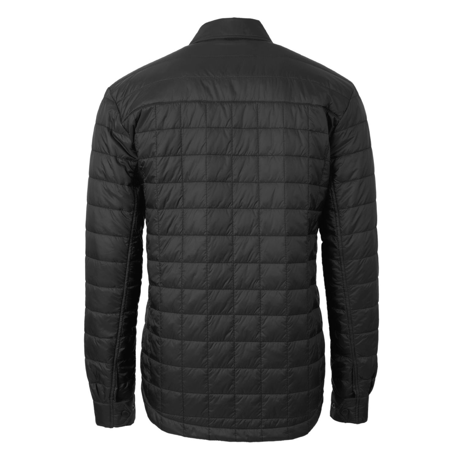 Мужская стеганая куртка-рубашка Rainier PrimaLoft с эко-утеплением Cutter & Buck, черный мужская куртка пуховик mission ridge repreve с эко утеплением cutter