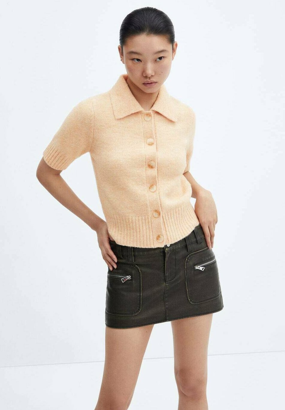 

Кардиган Mango, открытый бежевый