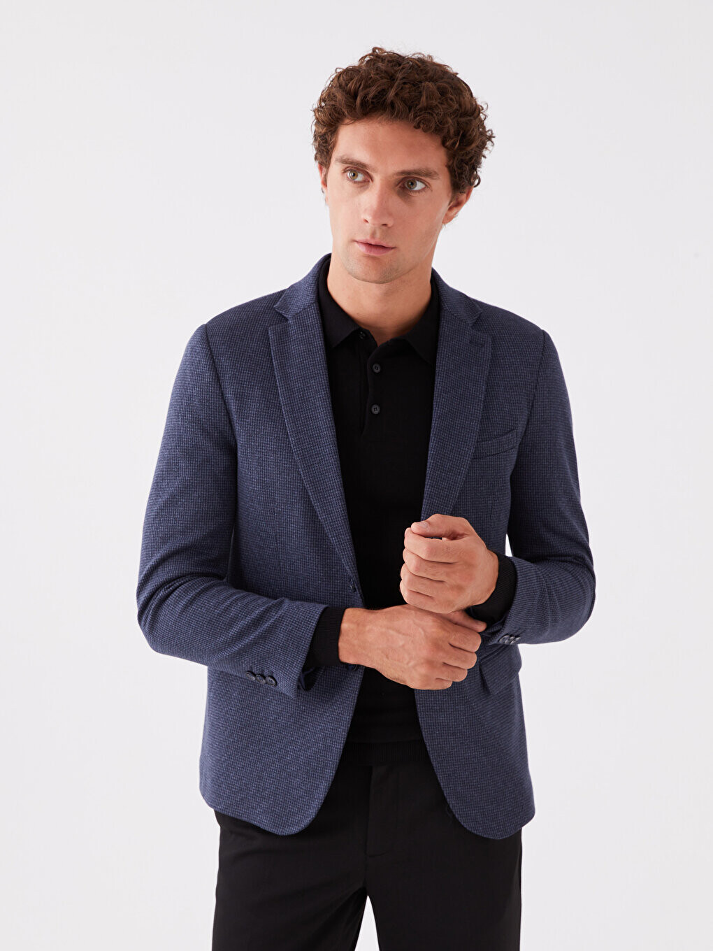 

Мужской пиджак Slim Fit LCWAIKIKI Formal, темно-синий плед
