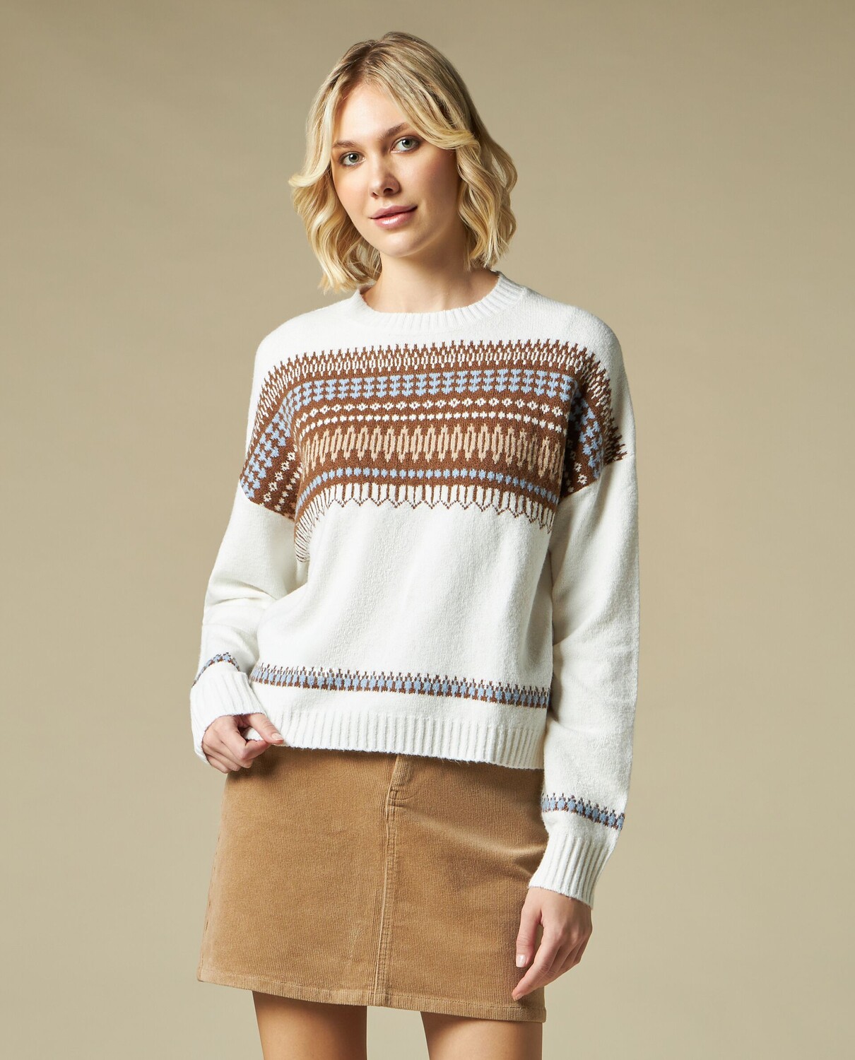 

Женский жаккардовый пуловер NICE&CHIC, белый