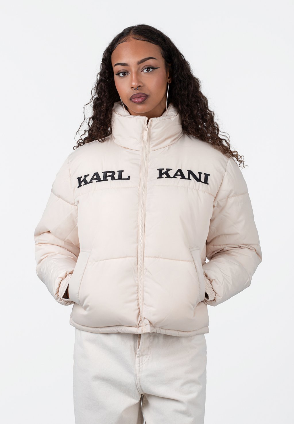 Куртка Karl Kani RETRO ESSENTIAL PUFFER, кремовый куртка karl kani retro puffer черный белый
