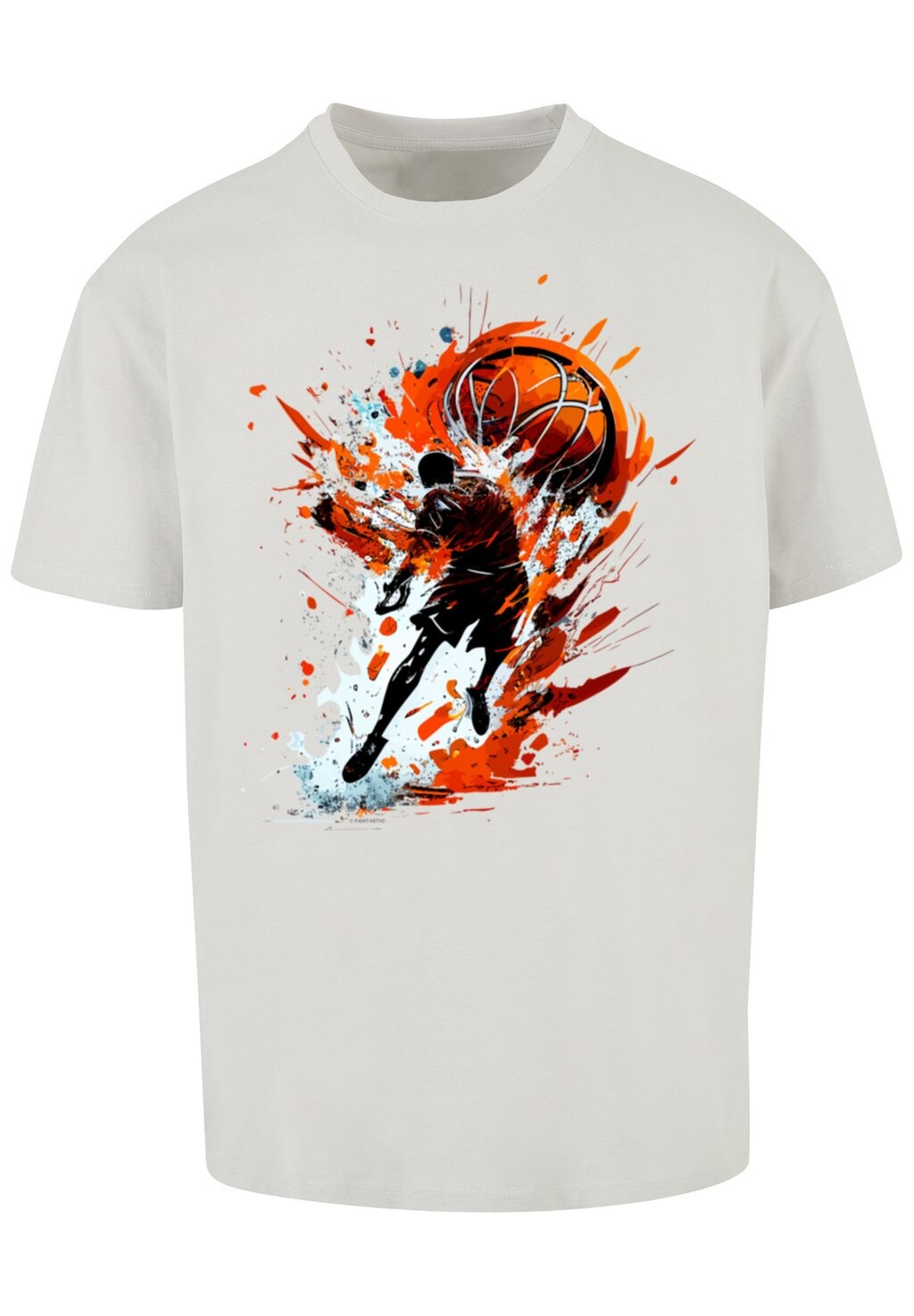 

Футболка с принтом BASKETBALL SPLASH F4NT4STIC, серый