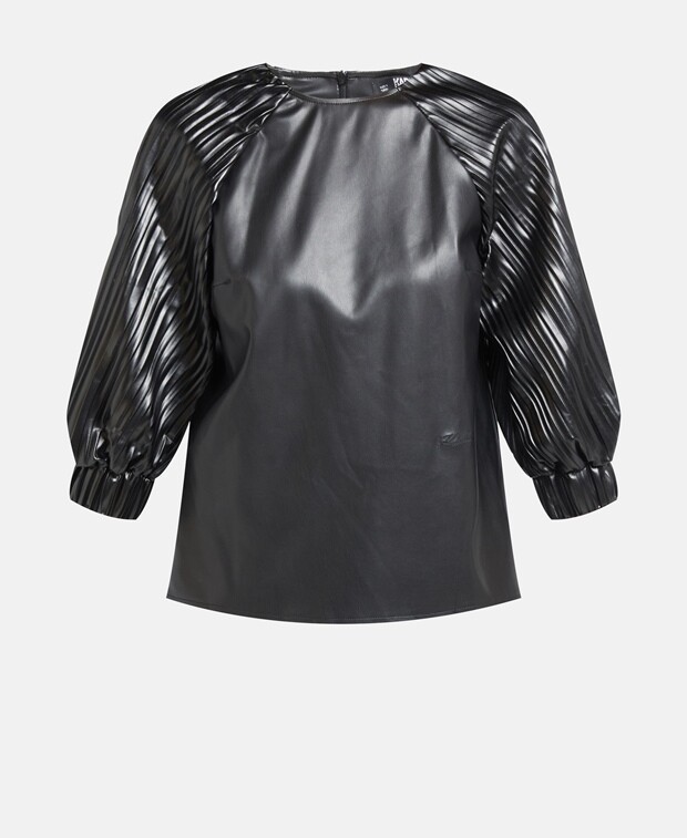 

Блузка из кожи Karl Lagerfeld, черный