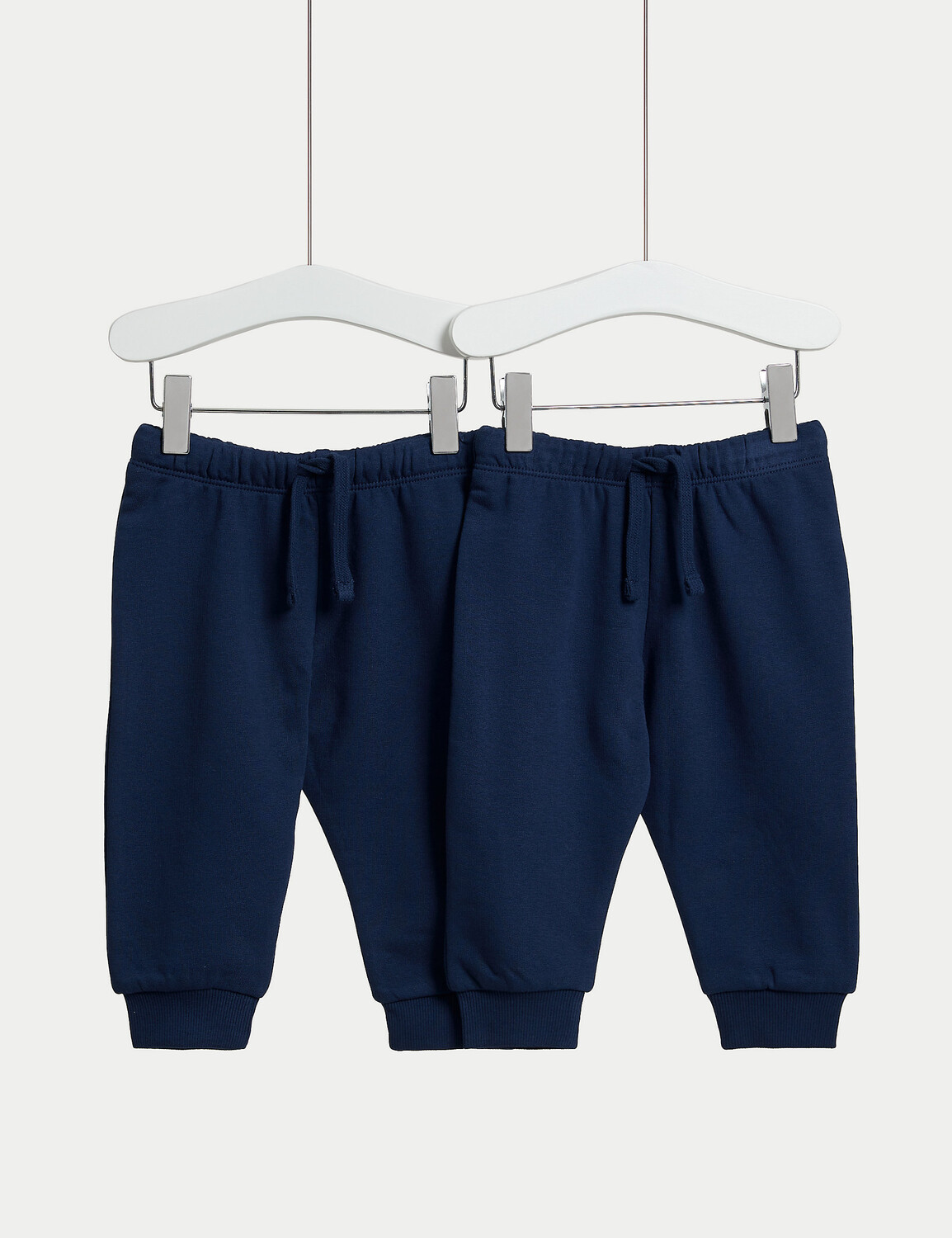 

2 пары джоггеров из хлопка (0–3 года) Marks & Spencer, темно-синий